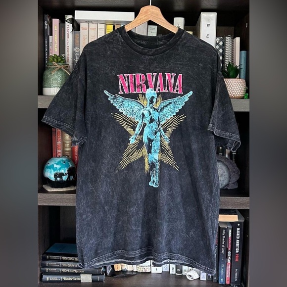 Nirvana “In Utero” Graphic Band Tee. Black Acid Wash. XL - Picture 1 of 6